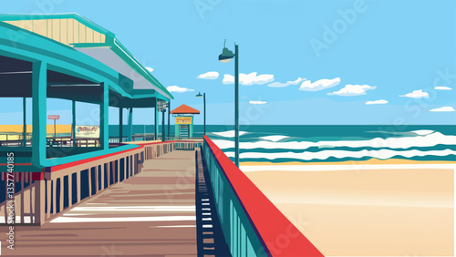 Coastal Calm at Pier 14, Myrtle Beach .eps