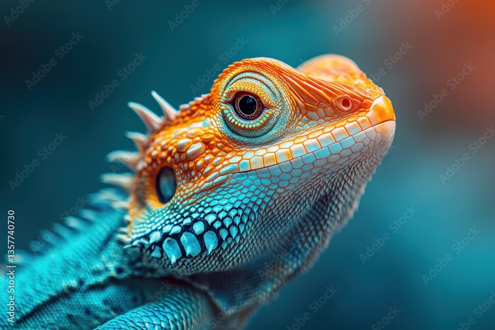 Fototapeta premium オーストラリアのリザードが美しい色合いでカメラを見つめる瞬間