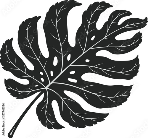 Leaf Icon - Leaf Vector Silhouette Illustration.