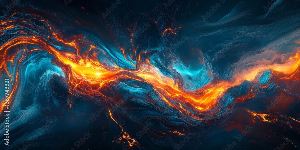Fototapeta premium Abstract Lava Flow Art - Vibrant Colors