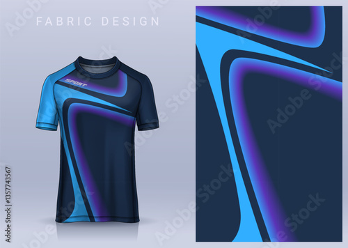 Fabric textile design for Sport t-shirt, Soccer jersey mockup for football club. uniform front view.	