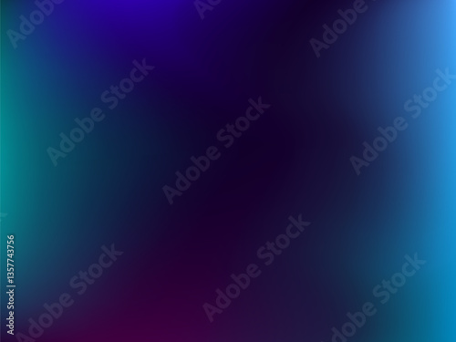 Gradient, dark blue tones. Shades of blue, blue, green colors. Space, galaxies Night sky Universe