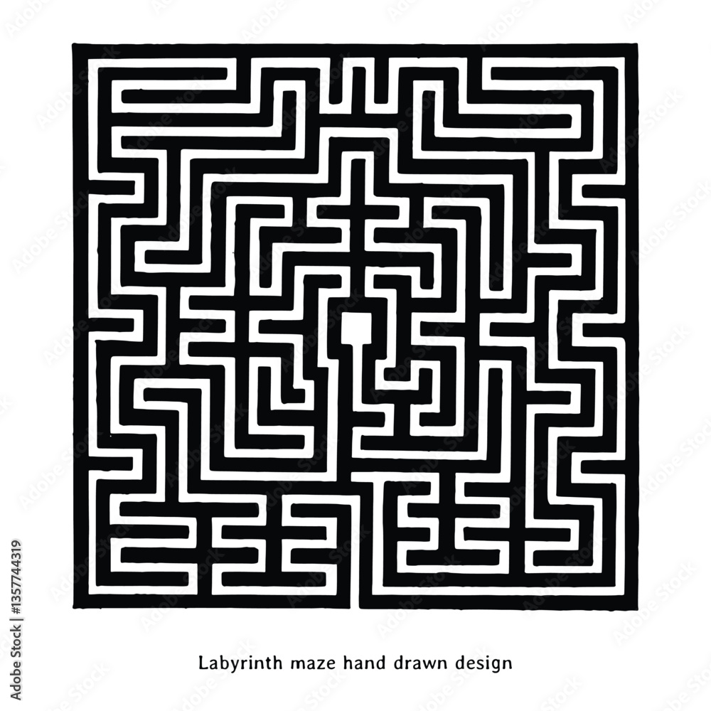 Labyrinth maze pattern hand drawn design Labyrinth maze pattern hand drawn design