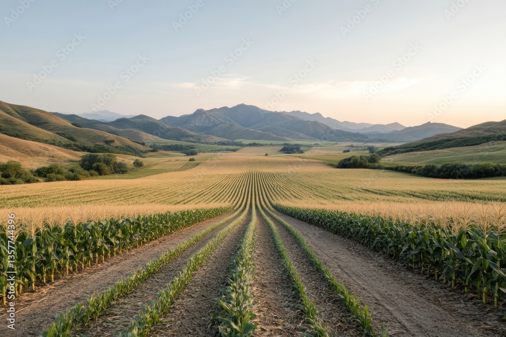 Abundant Cornfield Ready for Harvest in the Fall Abundant Cornfield Ready for Harvest in the Fall