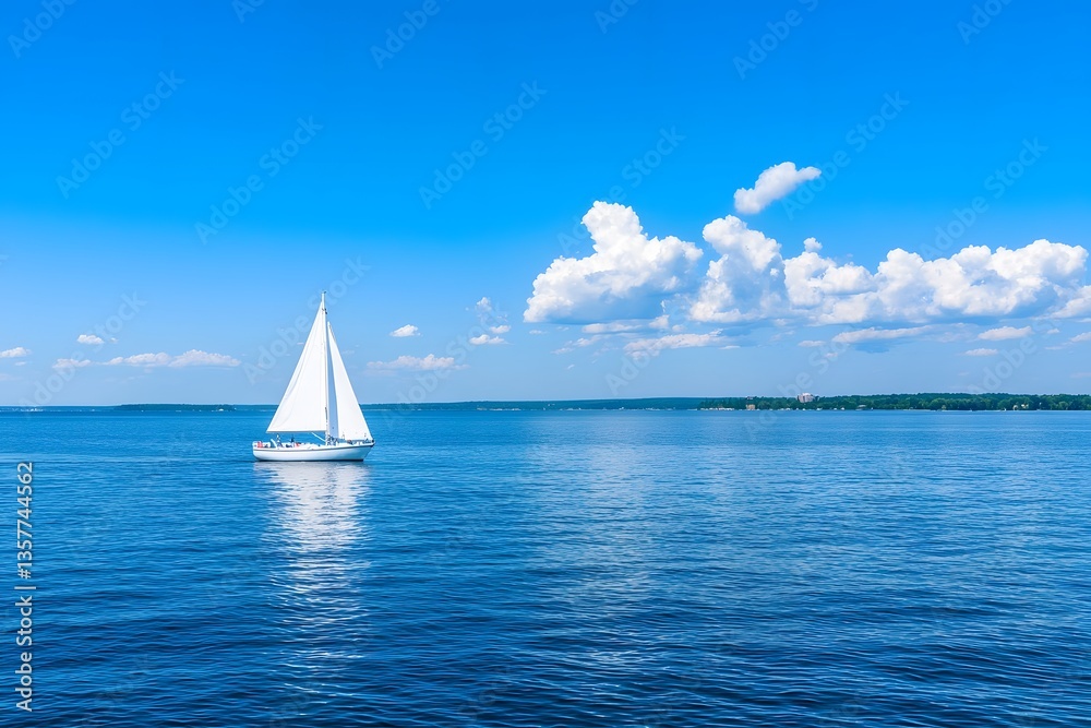Obraz premium Serene sailing adventure on the open sea