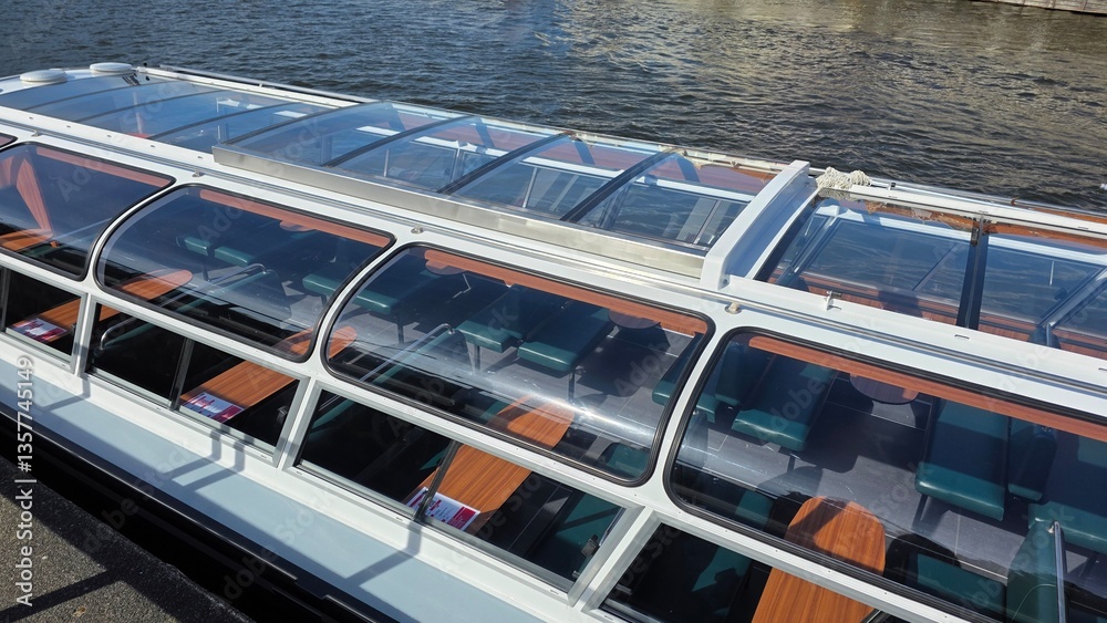 Tour boat in Amsterdam, Netherlands