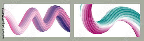 Abstract volumetric background. Cords. set of two illustrations. Toothpaste in a tube. Minimalism. Creative modern background. Cover design, wallpaper, background. eps vector.