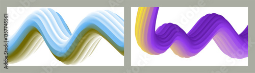 Abstract volumetric background. Cords. set of two illustrations. Toothpaste in a tube. Minimalism. Creative modern background. Cover design, wallpaper, background. eps vector.