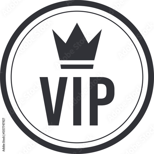 Vip card with crown showing very important person service, with white background and black and gray letters, for premium access or priority treatment