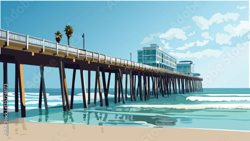 Daytona Beach Pier Vector Serenity .eps