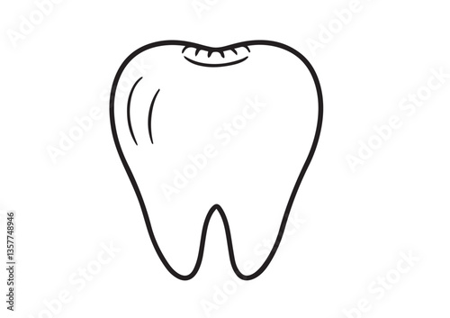Tooth vector design. Tooth silhouette. Tooth illustration