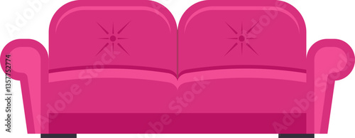 Comfortable pink sofa with decorative stitching adding a touch of elegance and style to any living room or lounge area, creating a welcoming atmosphere for relaxation