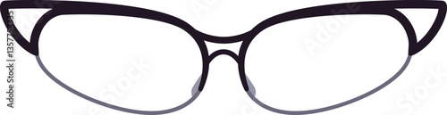 Cat eye glasses featuring thin temples and transparent lenses rest elegantly on a clean white background, embodying a stylish and retro aesthetic perfect for any fashion forward look