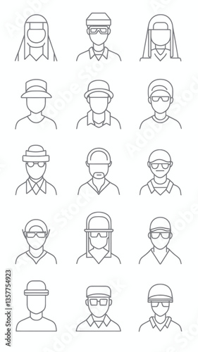 Vector Line Icons of Diverse People Groups: Team, Squad, Crew, Posse, Gang, and More