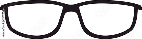 Simple black outline of eyeglass frames, effectively representing vision correction and fashion. Isolated on a clean white background, this design highlights style and minimalism