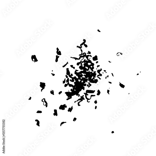 Wakame seaweed pieces vector silhouette, edible raw algae simple outline, dry undaria pinnatifida