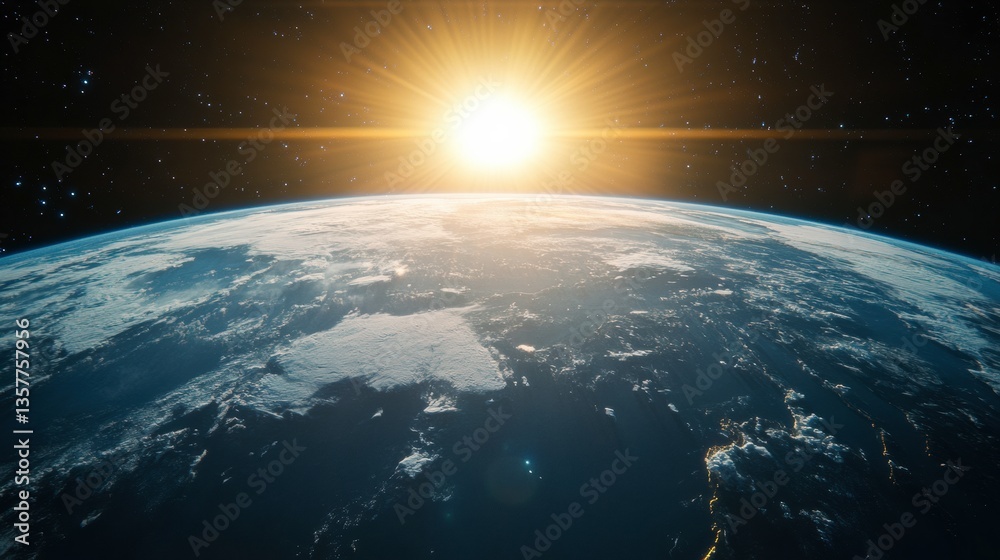 View from space on planet Earth global social, information network across globe View from space on planet Earth global social, information network across globe