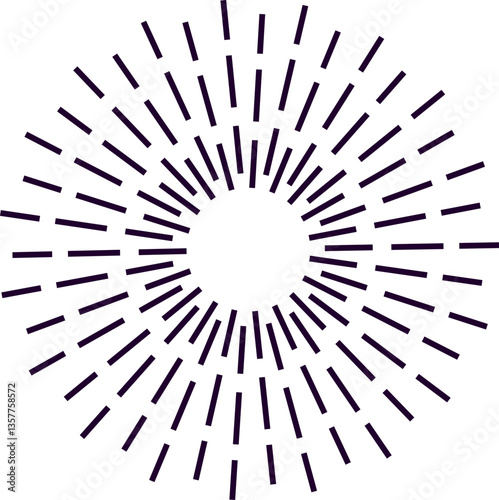 Hypnotic circular pattern made of radiating lines expanding from the center creating a mesmerizing visual effect, ideal for backgrounds and decorative elements