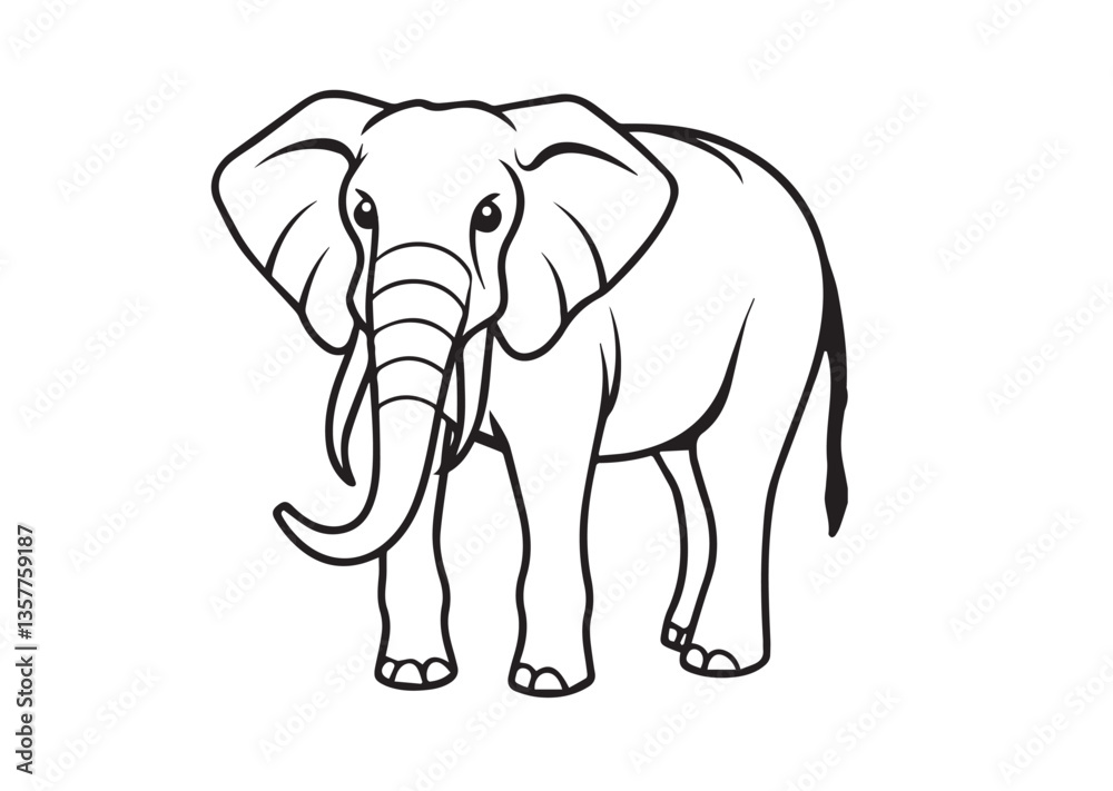 Fototapeta premium Elephant vector design, Elephant silhouette, Elephant illustration