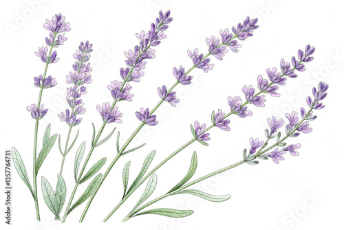 lavender flowers isolated on white background