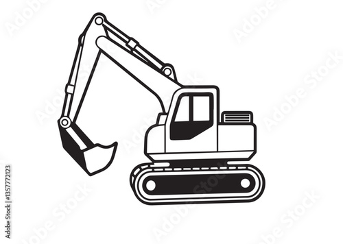 Excavator vector silhouette