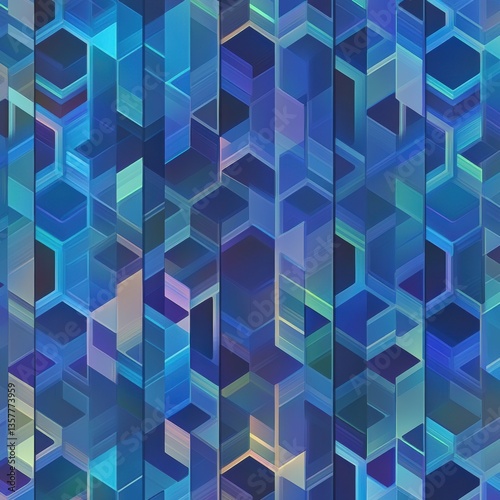 Seamless polygonal pattern with soft gradients in a low-poly geometric style for modern and futuristic branding applications Generative AI