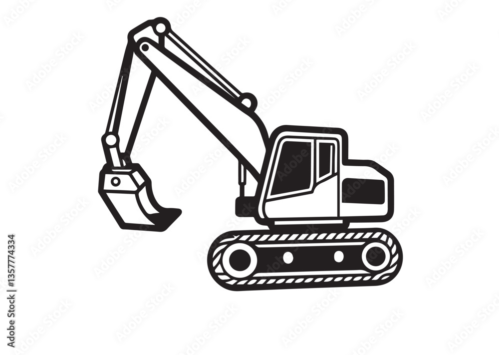 Excavator vector silhouette Excavator vector silhouette