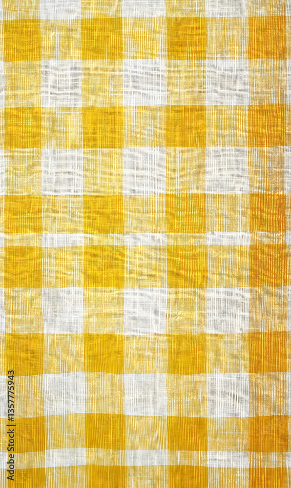 Yellow and white tablecloth Yellow and white tablecloth