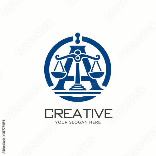 Letter A Logo with Law and Justice. A Letter Law Logo Design