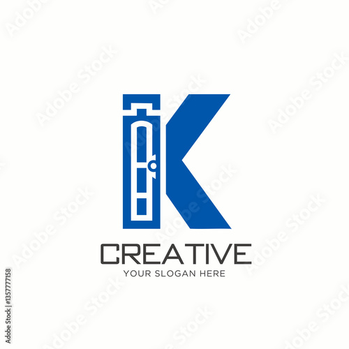 Stylish Letter K Logo Design Inspired by Doors