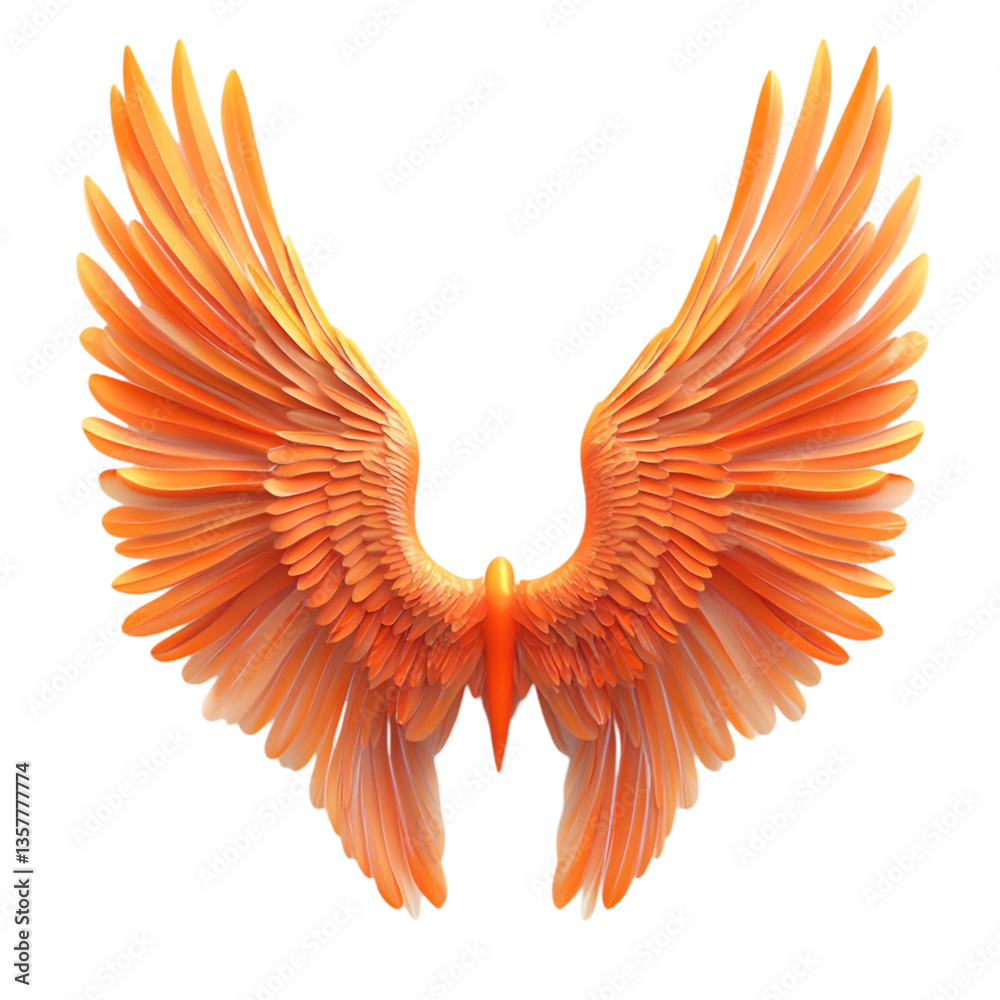 Obraz premium Fiery orange wings spread wide majestic flight freedom soaring