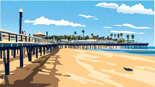 Vector Serenity at Balboa Pier .eps