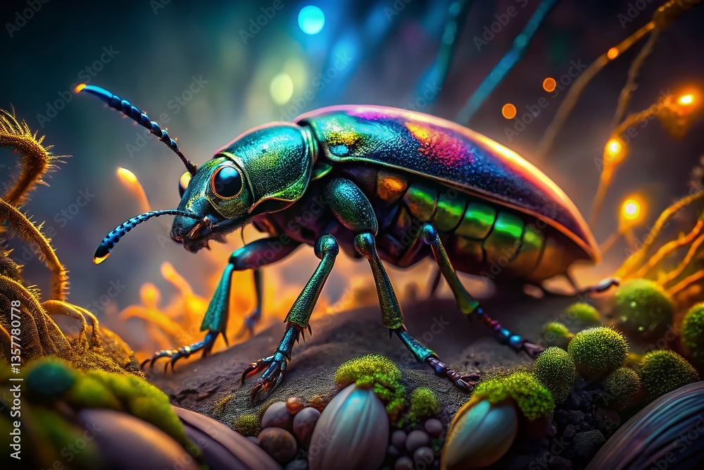 Fototapeta premium Surreal Frog-Legged Beetle: Dreamlike Insect Macro Photography