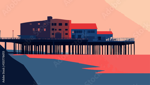 Atlantic City Pier in Vector Style