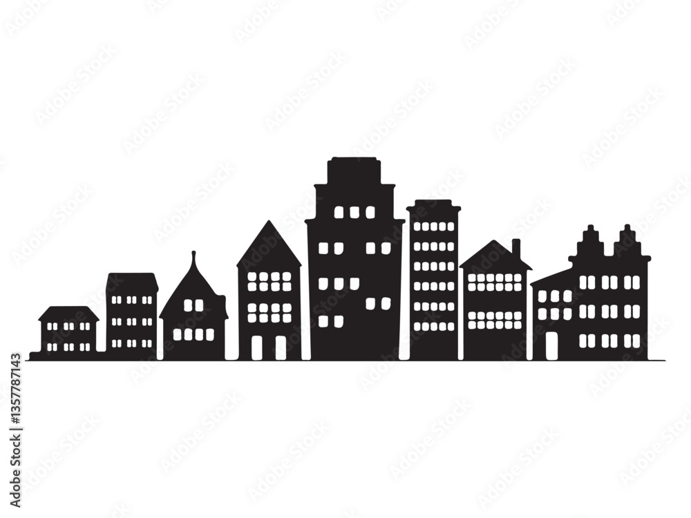 vector illustration of old town vector illustration of old town