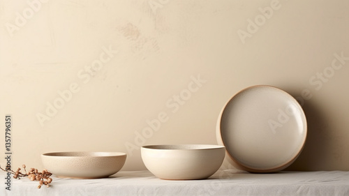 Wallpaper Mural empty plate and cutlery on table in cafe Torontodigital.ca