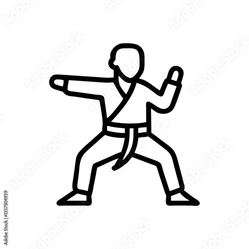 Martial arts: fighter's badge in fighting stance or with belt.