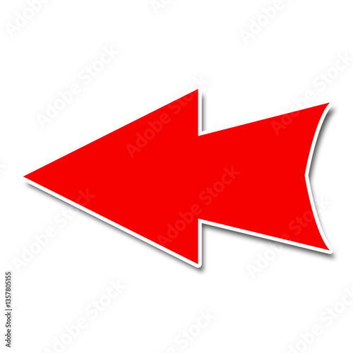 Free Download red arrow on white with shadow  - GFXLoad