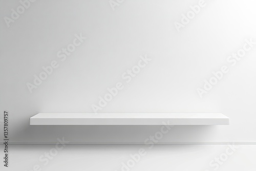 Wallpaper Mural Empty white shelf against a white wall Torontodigital.ca