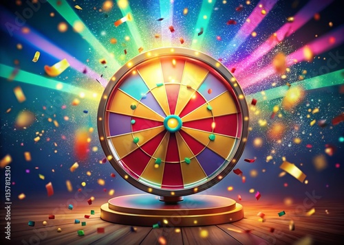 Winning a Free Prize: Colorful Wheel of Fortune Concept