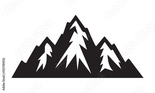 Mountain Landscape, Mountain silhouette icon 4