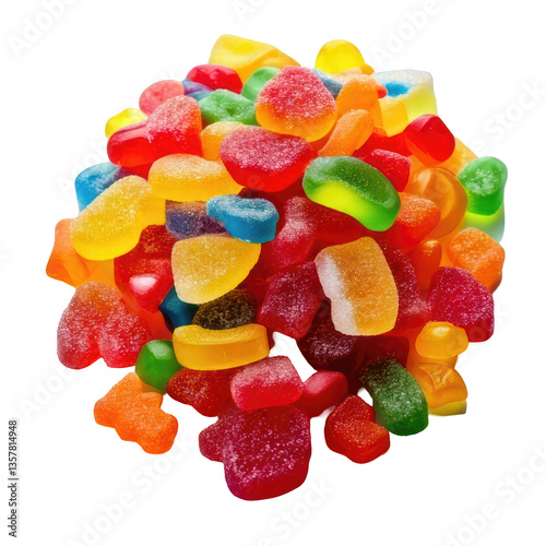 Rainbow Jelly Candies on transparent background