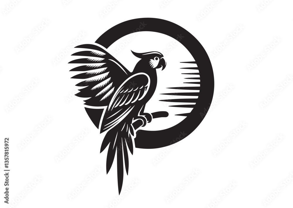 Obraz premium Parrot silhouette Vector