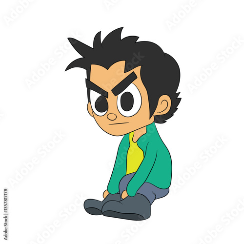 man with a sad face cartoon illustration