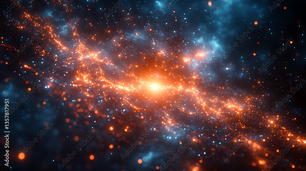 Naklejka premium Cosmic formation with vibrant colors and swirling patterns in the universe