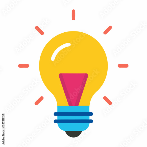 new, unique, Premium Vector | Light bulb line colourful vector illustration Electric lamp icon, Adobe Illustrator Artwork