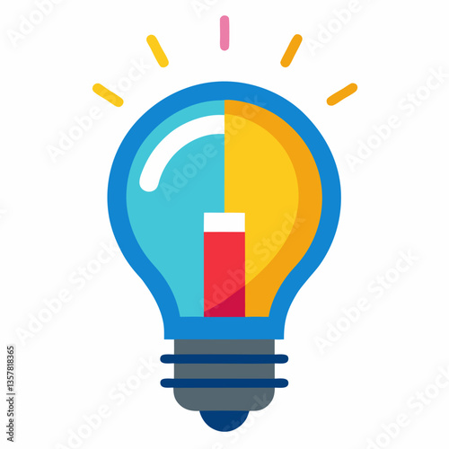 new, unique, Premium Vector | Light bulb line colourful vector illustration Electric lamp icon, Adobe Illustrator Artwork