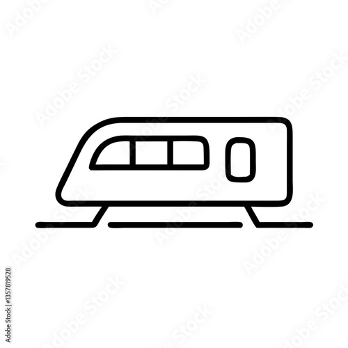 Obraz na płótnie Subway Train Icon in Simple Line Art Style w salonie