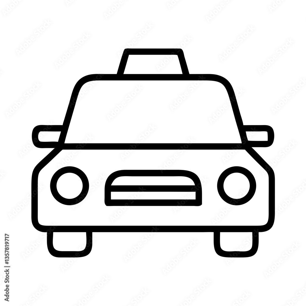 Taxi cab line art illustration against a minimalistic background Taxi cab line art illustration against a minimalistic background