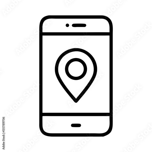 geolocation icon on smartphone in minimalistic style  